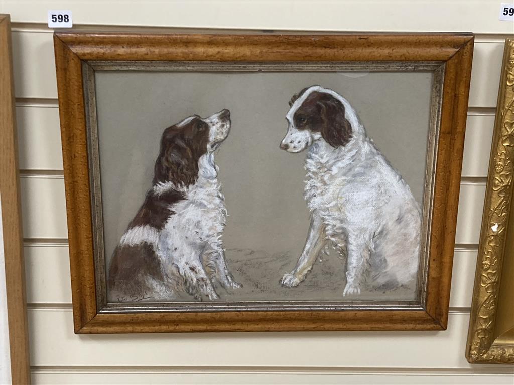 Peter Biegel (1913-1987), pastel, Studies of a Springer spaniel, signed, 34 x 44cm